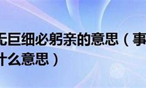 事必躬亲是什么意思_亲力亲为,事必躬亲是什么意思